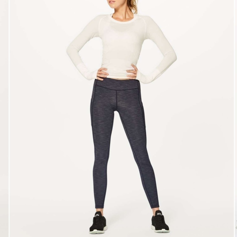 Lululemon Speed Up Tight Full-On Luxtreme Brushed 28" Heathered Black Si…